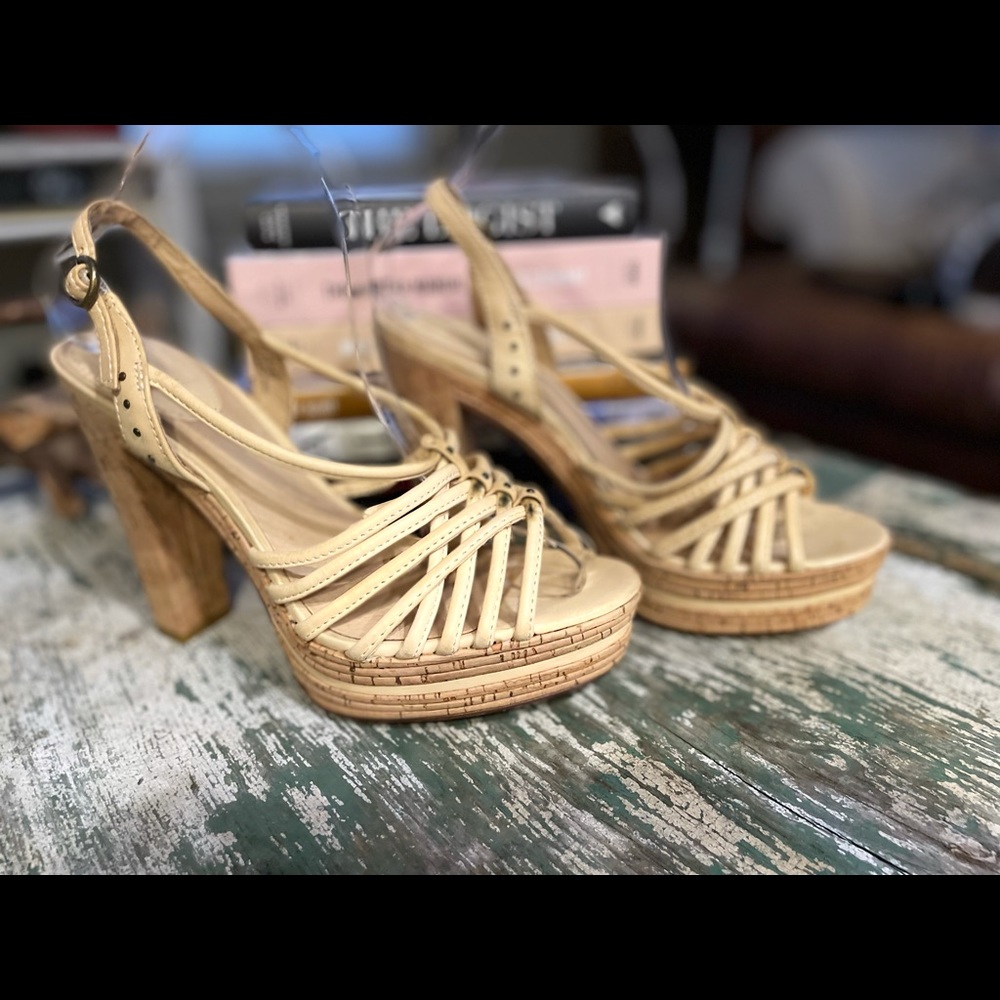 Frye Kara Cork Platform Heels